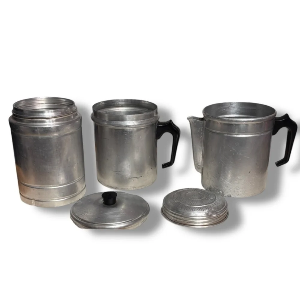 VINTAGE Aluminum Neapolitan Flip Coffee Pot